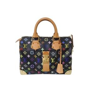 LOUIS VUITTON Speedy Handbag Monogram Multicolore Multicolor Black